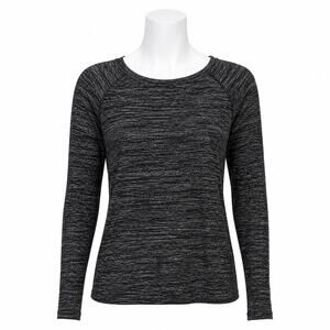 Rag & Bone Giada Long Sleeve Slub Knit Tee - Rayon Blend  - Black/Gray - Size S